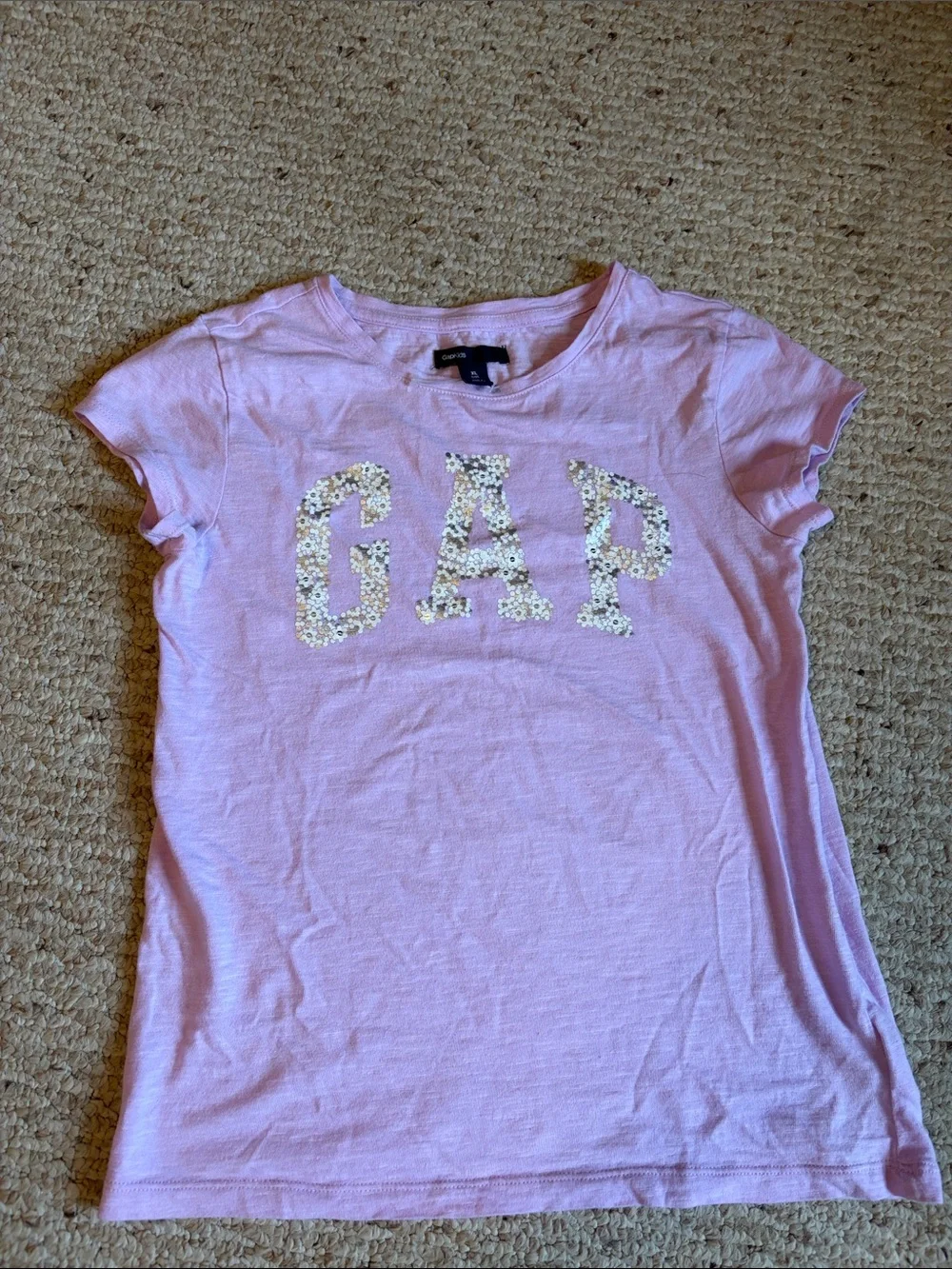 GAP Girls Lavender Tee with Floral Lettering